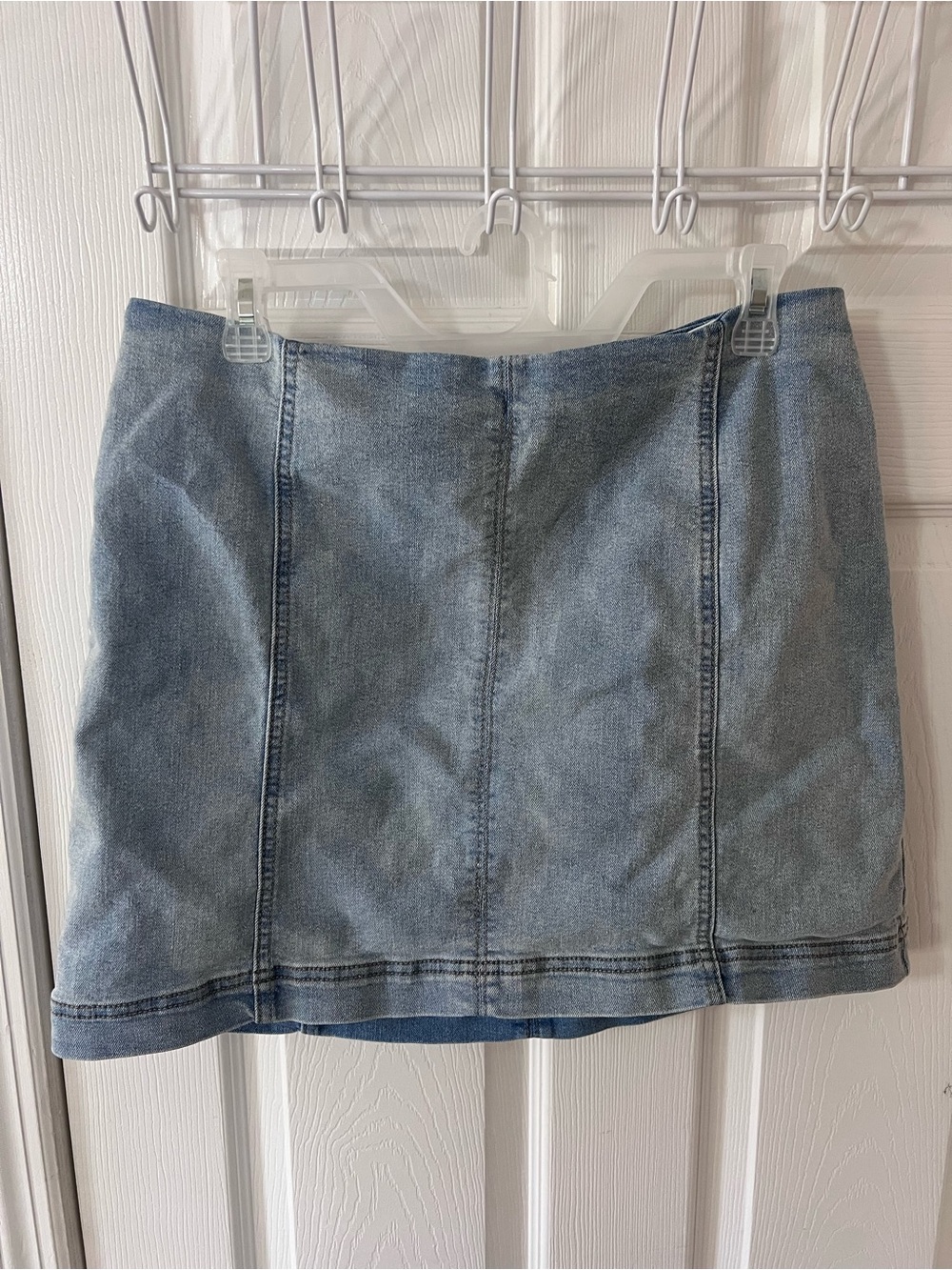 Denim Mini Skirt Light Blue Y2K Retro Causal Minimalist Boho Vacation Size 14